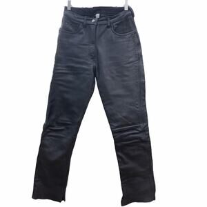 Classic Gear Gericke black leather riding pants waist 26 raw hem